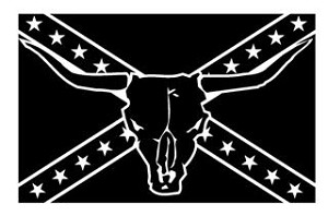 Rebel Flag with Bull Skull Decal Sticker 