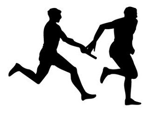 Relay Hand Off Silhouette Decal Sticker 