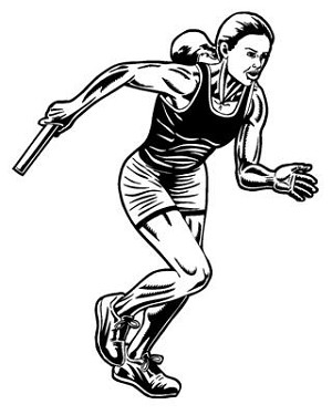 Relay Runner Female Decal Sticker 