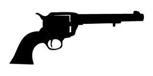 Revolver Silhouette Decal Sticker 