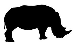 Rhinoceros Silhouette v2  Decal Sticker 