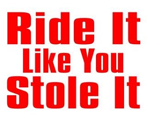 Ride It Like You Stole It Decal Sticker 