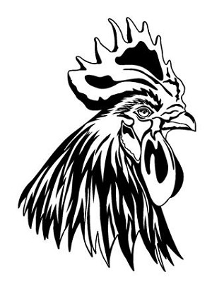 Rooster Head Decal Sticker 