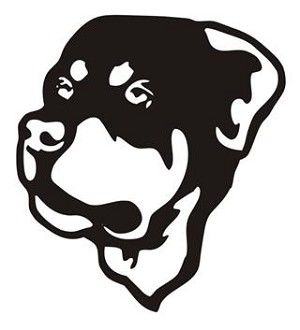 Rottweiler Head v3 Decal Sticker 
