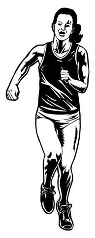 Runner Female v3 Decal Sticker 