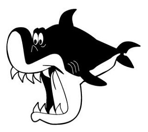 Shark Cartoon Decal Sticker 