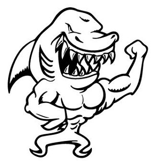 Shark Muscles Decal Sticker 
