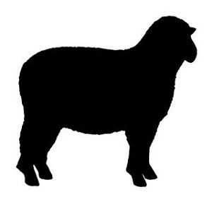 Sheep Silhouette v1 Decal Sticker 