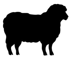 Sheep Silhouette v2 Decal Sticker 