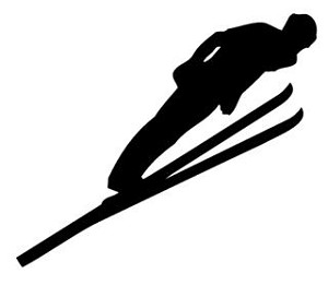 Ski Jump Silhouette Decal Sticker 