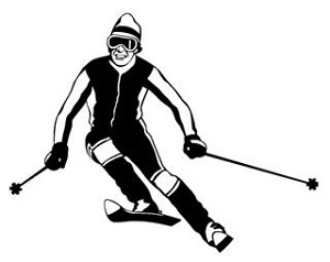 Skiing v4 Decal Sticker 