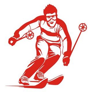 Skiing v8 Decal Sticker 