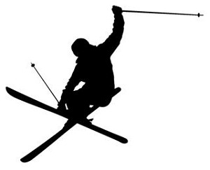 Skiing Silhouette v2 Decal Sticker 