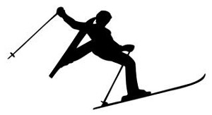 Skiing Silhouette v3 Decal Sticker 