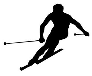 Skiing Silhouette v4 Decal Sticker 