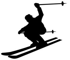 Skiing Silhouette Decal Sticker 