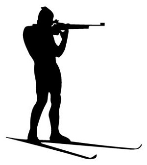 Skiing and Shooting Decal Sticker 