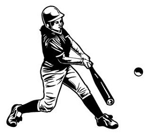 Softball Hitter v1 Decal Sticker 