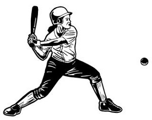 Softball Hitter v2 Decal Sticker 