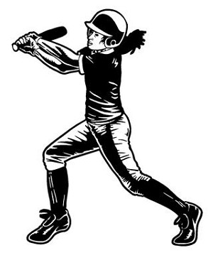 Softball Hitter v3 Decal Sticker 