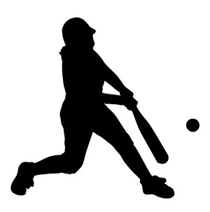 Softball Hitter Silhouette v2 Decal Sticker 