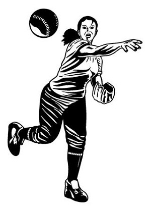 Softball Player v3 Decal Sticker 