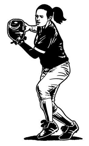 Softball Player v4 Decal Sticker 