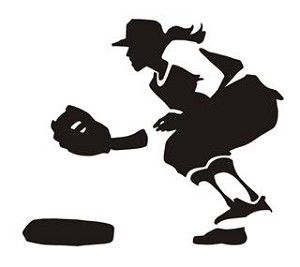 Softball Player v6 Decal Sticker 