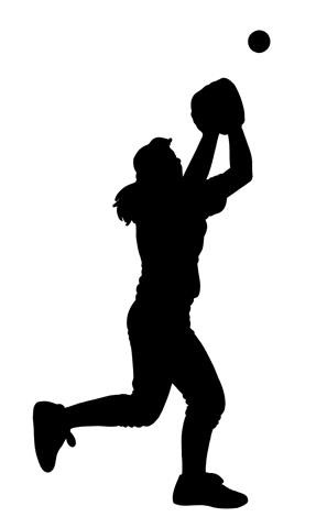 Softball Player Silhouette v1 Decal Sticker 