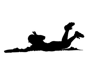 Softball Slide Silhouette Decal Sticker 