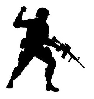 Soldier Silhouette v16 Decal Sticker 