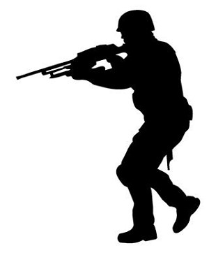 Soldier Silhouette v8 Decal Sticker 