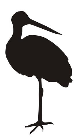 Stork Silhouette v3 Decal Sticker 