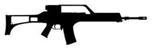 Submachine Gun Silhouette Decal Sticker 