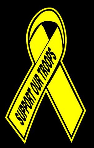 Support Our Troops Ribbon Decal Sticker 