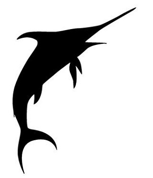 Swordfish Silhouette v2 Decal Sticker 