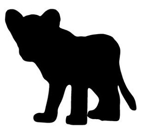 Tiger Cub Sillhouette Decal Sticker 