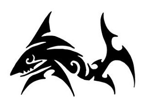 Tribal Shark v3 Decal Sticker 