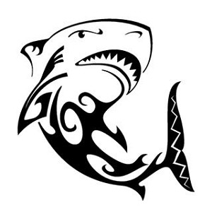 Tribal Shark v4 Decal Sticker 