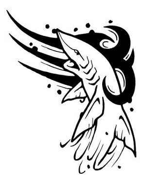 Tribal Shark v5 Decal Sticker 