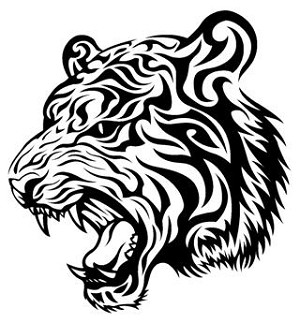Tribal Tiger Head v2 Decal Sticker 