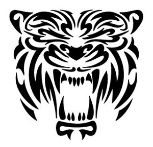 Tribal Tiger Head Decal Sticker 