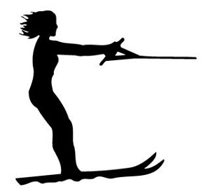 Water skiing v3 Decal Sticker 
