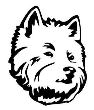 Westhighland Terrier Head Decal Sticker 