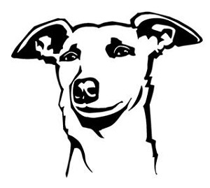 Whippet Head Decal Sticker 