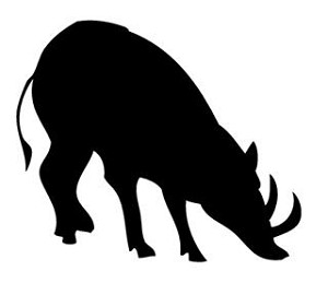 Wild Hog Silhouette v2 Decal Sticker 