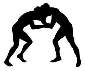 Wrestling Silhouette Decal Sticker 