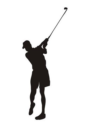 Golfer Silhouette  Decal Sticker 