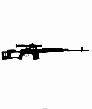 Rifle with Scope Silhouette Decal Sticker 